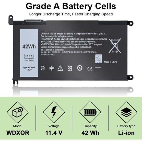 42WH WDX0R Laptop Battery Replacement Dell Inspiron 13 15 3000 5000 7000 Series - Picture 4 of 7